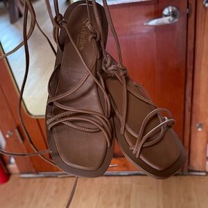 Seychelles Brown Strappy Wrap Sandals